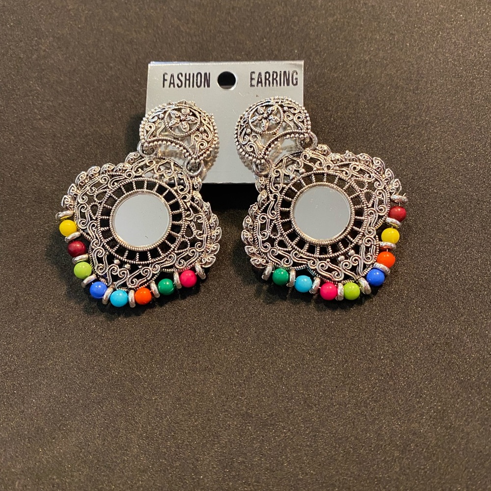 🆕 silver mirror necklace with earrings - Picture 6 of 9